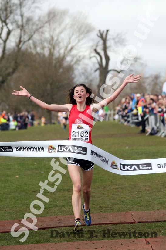 Jessica Judd wins the Under-17 Women, McCain Inter Counties Cross Country, Cofton Park, Birmingham.